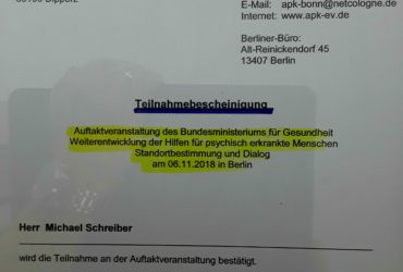 Berlin : Selbsthilfetag 05.11.2018 & Dialog mit dem Bundesgesundheitsministerium 06.11.2018